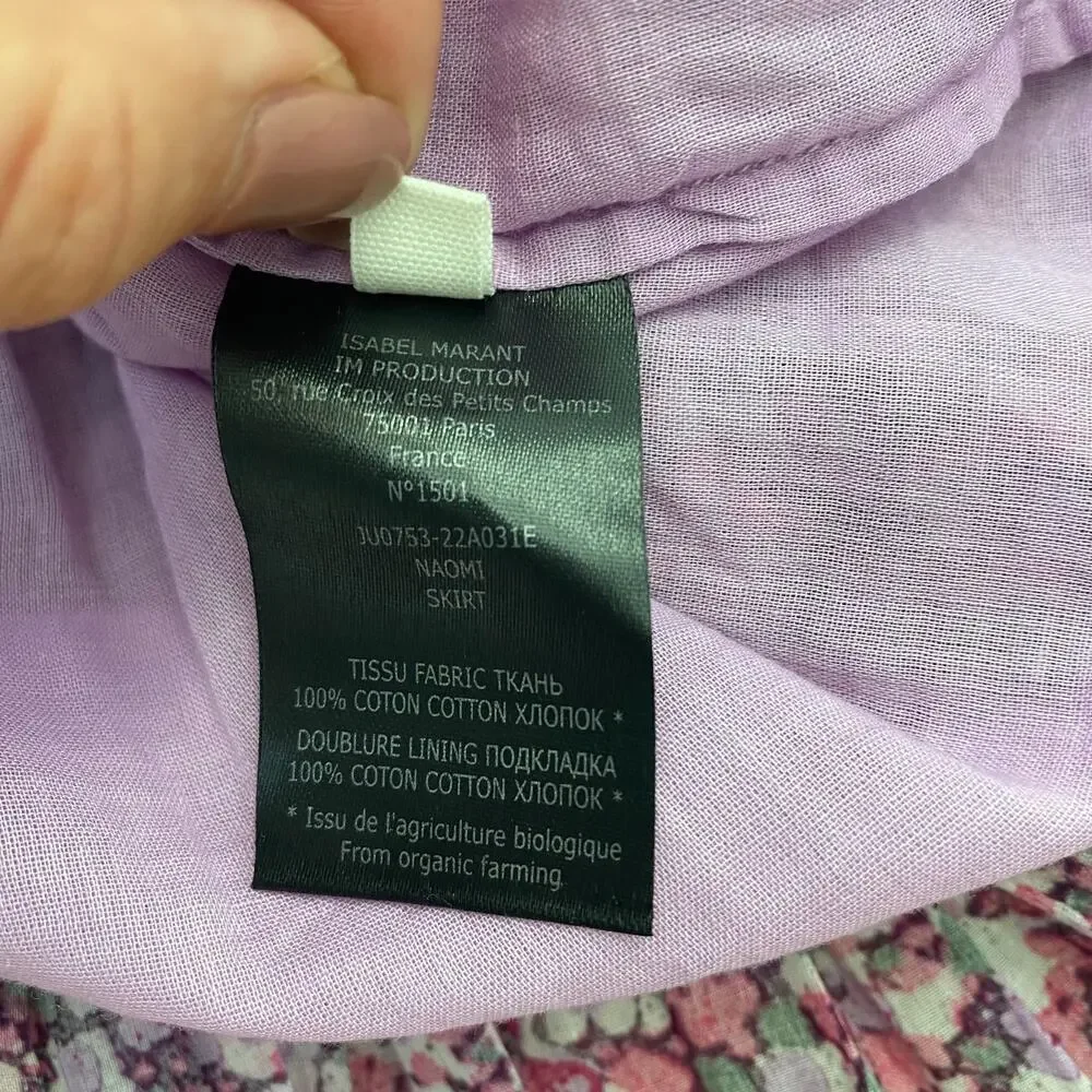 Etoile Isabel Marant Naomi Floral Smocked Mini Skirt NWT Size 36 FR (US 4) - Picture 9 of 14